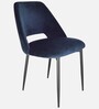 Mahov Velvet Fabric Dining Chair In Blue Colour