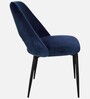 Mahov Velvet Fabric Dining Chair In Blue Colour