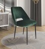 Mahov Velvet Fabric Dining Chair In Green Colour