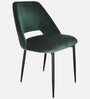 Mahov Velvet Fabric Dining Chair In Green Colour