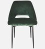 Mahov Velvet Fabric Dining Chair In Green Colour