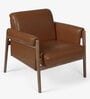 Mai Fabric Lounge Chair In Tan Colour