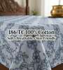 Main Blue Grace Double 186 TC Cotton Bedsheet With 2 Matching Pillow Covers