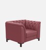Majesta Leather 1 Seater Sofa In Cherry Colour