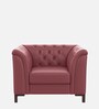 Majesta Leather 1 Seater Sofa In Cherry Colour