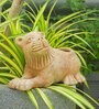 Beige Majestic Lion Clay Planter