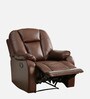 Levy Leatherette 1 Seater Manual Recliner in Brown Colour Levy Leatherette 1 Seater Manual Recliner in Brown Colour