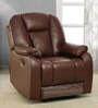 Levy Leatherette 1 Seater Manual Recliner in Brown Colour Levy Leatherette 1 Seater Manual Recliner in Brown Colour