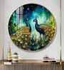 Majestic Vibrant Peacock Acrylic Round Wall Art