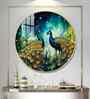 Majestic Vibrant Peacock Acrylic Round Wall Art