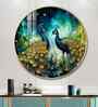 Majestic Vibrant Peacock Acrylic Round Wall Art