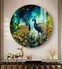 Majestic Vibrant Peacock Acrylic Round Wall Art