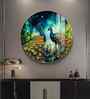 Majestic Vibrant Peacock Acrylic Round Wall Art