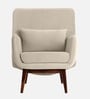 Majismo Sheesham Wood Arm Chair In Beige Color