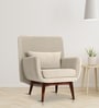 Majismo Sheesham Wood Arm Chair In Beige Color