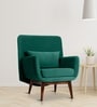 Majismo Sheesham Wood Arm Chair In Green Color