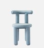 Makker Velvet Dining Chair In Blue Colour