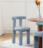 Makker Velvet Dining Chair In Blue Colour