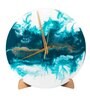 Blue Resin Malachite Aesthetic Modern Wall Clock