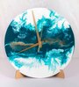Blue Resin Malachite Aesthetic Modern Wall Clock