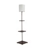 Frappe Off White Cotton Shade Shelf Floor Lamp With Birch Ply Base