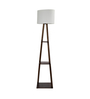 Frappe Off White Cotton Shade Shelf Floor Lamp With Birch Ply Base
