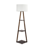 Frappe Off White Cotton Shade Shelf Floor Lamp With Birch Ply Base
