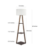 Frappe Off White Cotton Shade Shelf Floor Lamp With Birch Ply Base