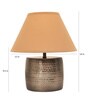 Malana Antique Brass Large Beige Cottan Fabric Shade Table Lamp with Antique Brass Base