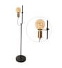 Malcolm Adjustable Matte Shade Floor Lamp With Black & Matt Gold / Brass Base