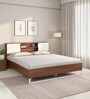 Malcom Meta Queen Size Bed in Walnut Finish