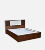 Malcom Premier King Size Bed in Walnut Finish with Hydraulic Storage