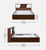 Malcom Premier King Size Bed in Walnut Finish with Hydraulic Storage