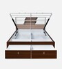 Malcom Premier Queen Size Bed in Walnut Finish with Hydraulic Storage