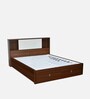 Malcom Premier Queen Size Bed in Walnut Finish with Hydraulic Storage