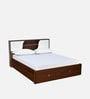Malcom Premier Queen Size Bed in Walnut Finish with Hydraulic Storage