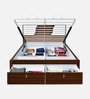 Malcom Premier Queen Size Bed in Walnut Finish with Hydraulic Storage