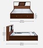 Malcom Premier Queen Size Bed in Walnut Finish with Hydraulic Storage