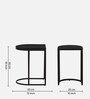 Malek Solid Wood Nest Of Tables In Sandblasted Black Finish (Set Of 2)