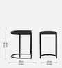 Malek Solid Wood Nest Of Tables In Sandblasted Black Finish (Set Of 2)