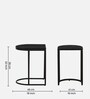 Malek Solid Wood Nest Of Tables In Sandblasted Black Finish (Set Of 2)