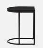 Malek Solid Wood Nest Of Tables In Sandblasted Black Finish (Set Of 2)