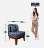 Malena Fabric Slipper Chair in Blue Colour