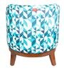 Malena Fabric Slipper Chair in Blue & White Colour