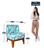 Malena Fabric Slipper Chair in Blue & White Colour