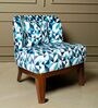 Malena Fabric Slipper Chair in Blue & White Colour