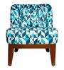 Malena Fabric Slipper Chair in Blue & White Colour