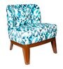 Malena Fabric Slipper Chair in Blue & White Colour