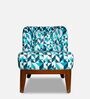 Malena Fabric Slipper Chair in Blue & White Colour