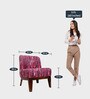 Malena Fabric Slipper Chair in Pink & Multi Colour